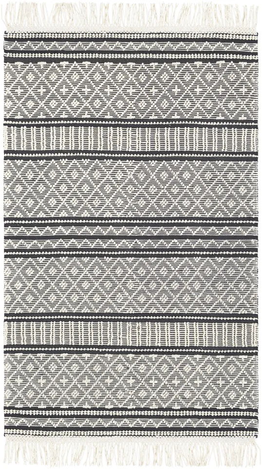 Farmhouse Tassels Gray Indoor 2' x 3' Handmade Rug