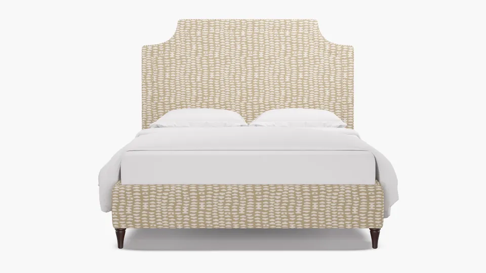 Deco Bed, Sand Odalisque, Espresso Decorative Tapered Leg, Full