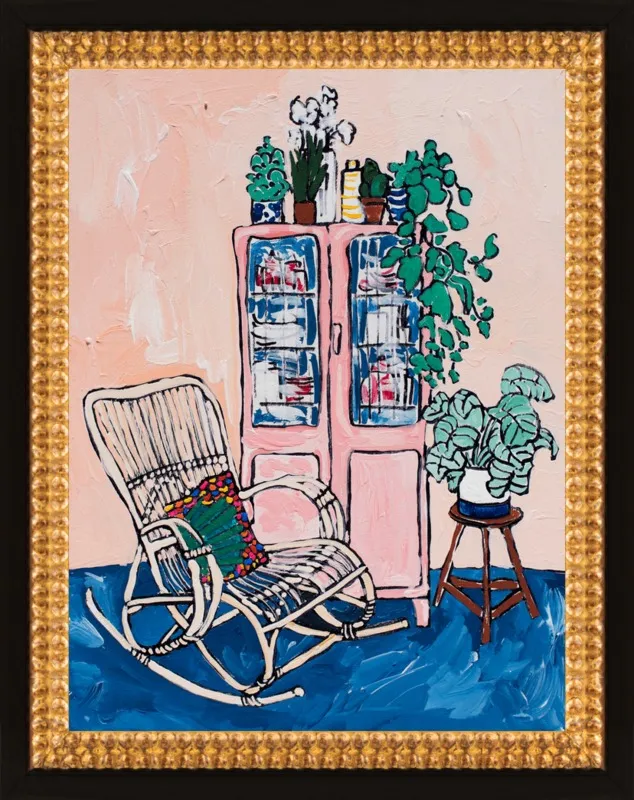 Rocking Chair In Pink Interior by Lara Lee Meintjes for Artfully Walls