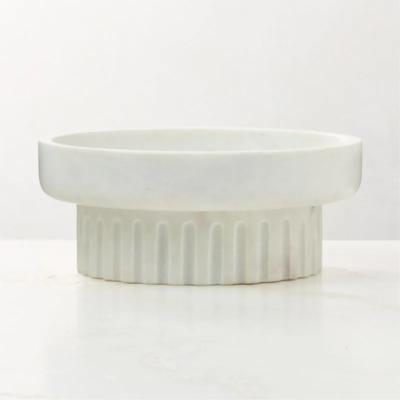 Junius White Marble Pedestal Bowl
