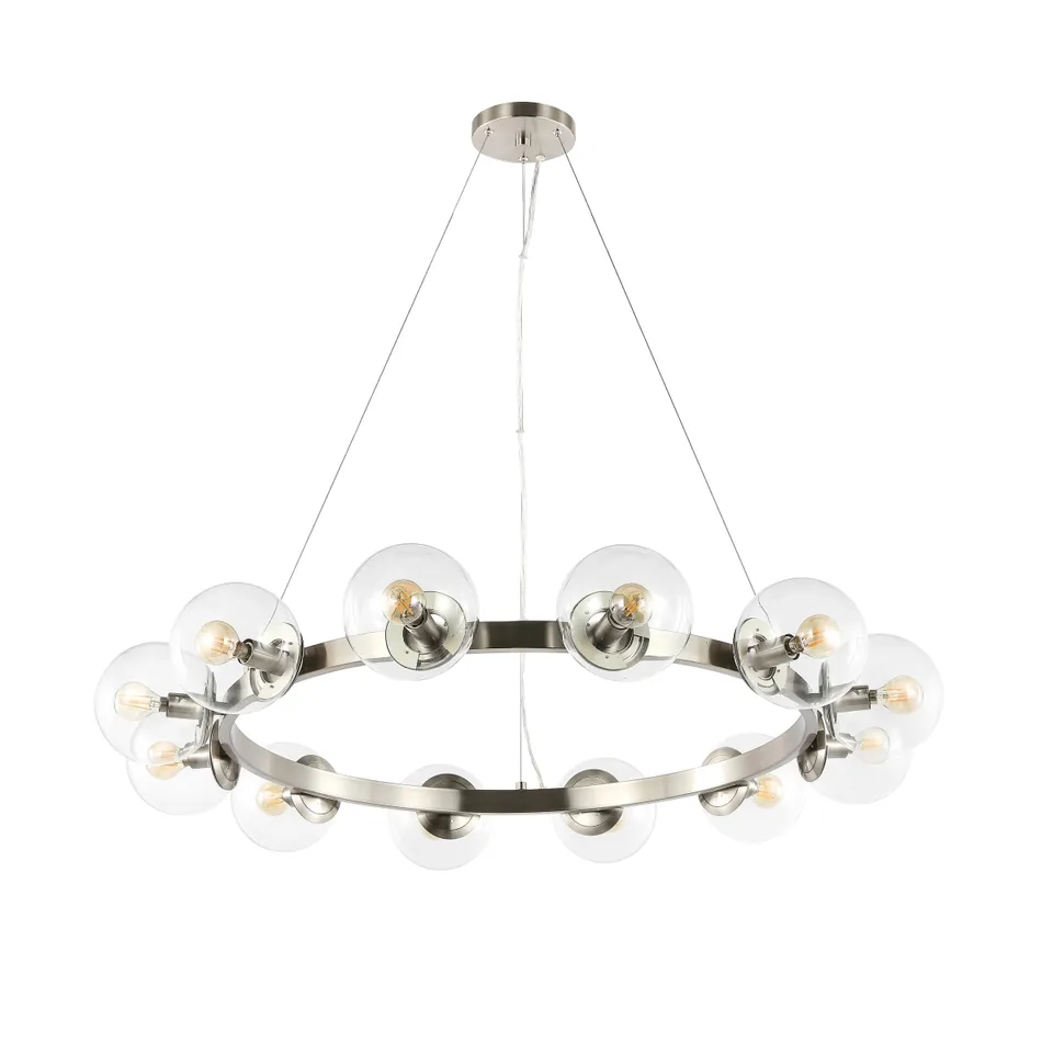 Rylian 12 Light 38" Chandelier - Nickel