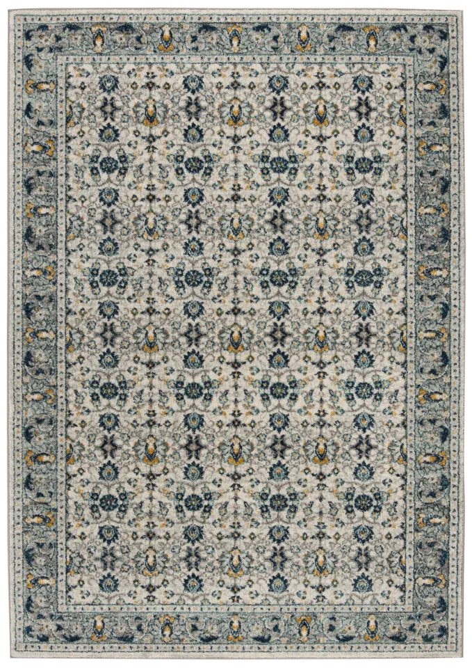 Arlo Home Woven Area Rug, MAD151N, Ivory/Navy,  5' 3" X 7' 6"