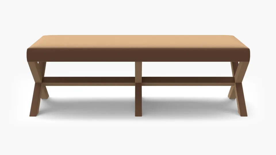 Double X Bench, Fawn Performance Velvet