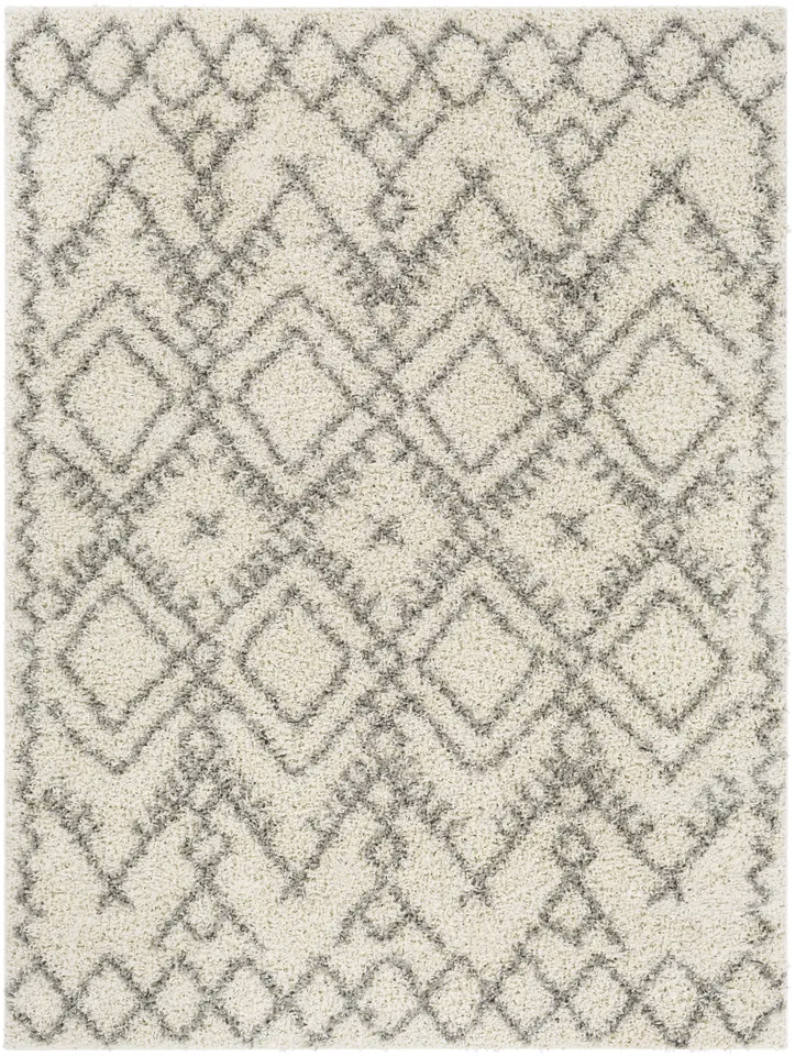 Taza Shag Beige Indoor 5'2" x 7' Machine Woven Rug