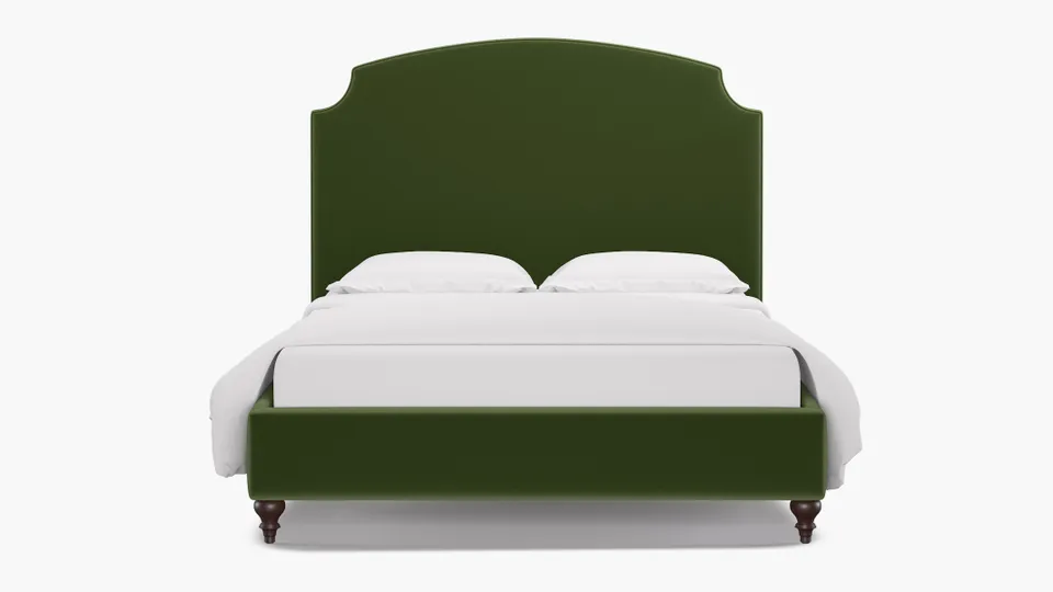 Cove Bed, Essex Performance Velvet, Espresso Traditional Turned Leg, Full