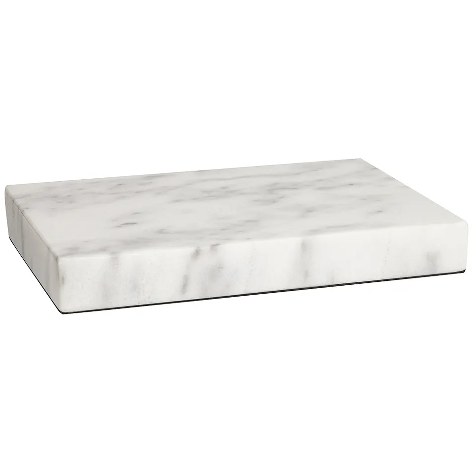 White Marble 9 1/2" x 6 1/2" x 1" Rectangular Lamp Riser
