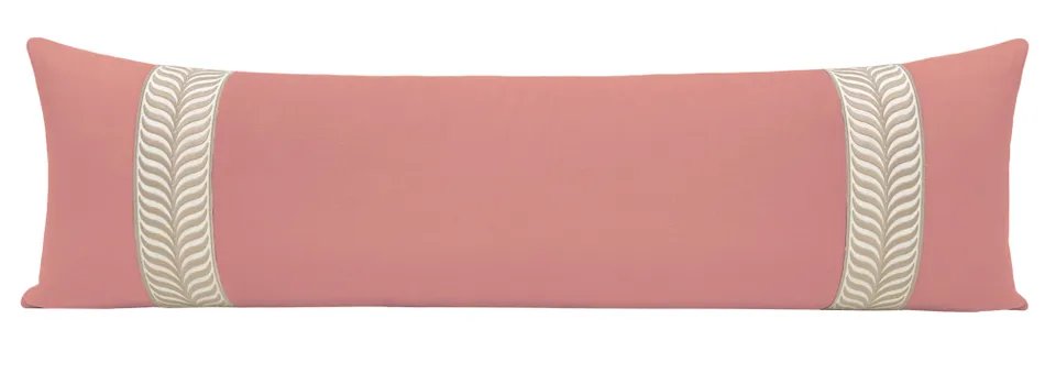 THE XL LUMBAR :: CLASSIC LINEN // CARNATION + TRELLIS TRIM // NATURAL - 14" X 48"