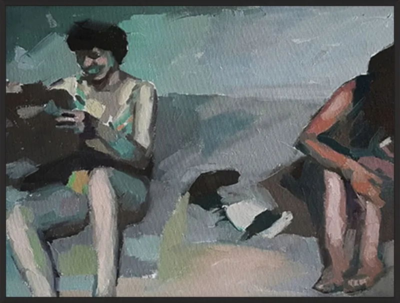 Girls at the beach by Mary Sinner for Artfully Walls
