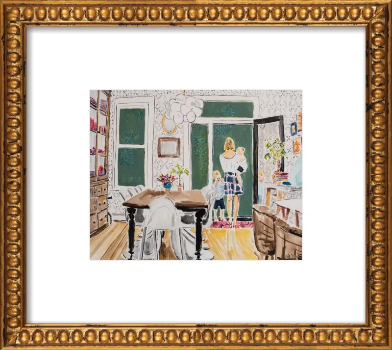 Dining Room with Wallpaper by Kate Lewis for Artfully Walls