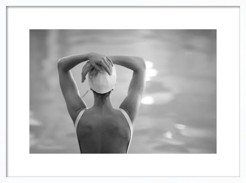 Woman Swimmer in a White Cap by Lucy Snowe for Artfully Walls
