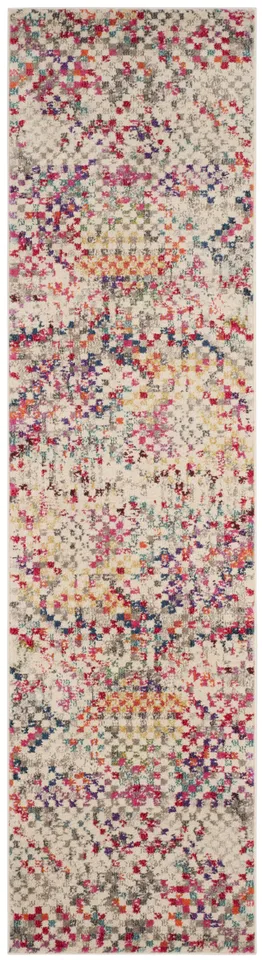 Arlo Home Woven Area Rug, MNC241G, Grey/Multi,  2' 2" X 12'