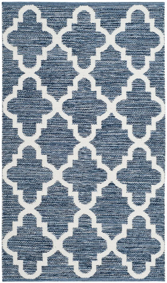 Arlo Home Hand Woven Area Rug, MTK611C, Navy/Ivory,  2' 3" X 3' 9"