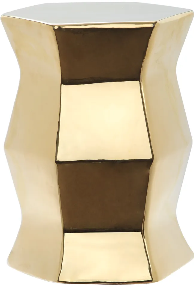 Modern Hexagon Garden Stool - Gold