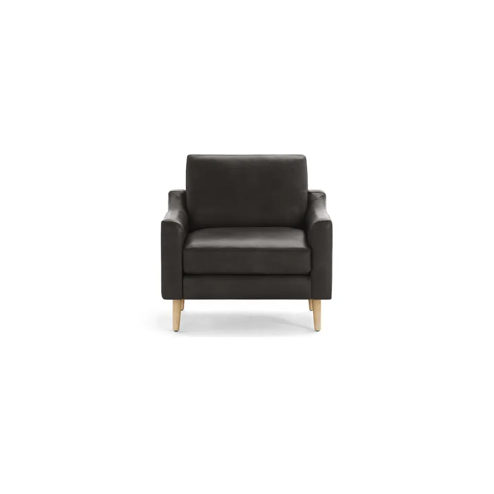 Nomad Leather Club Chair - Slate - Top Grain Leather / Oak - Wood / Slope