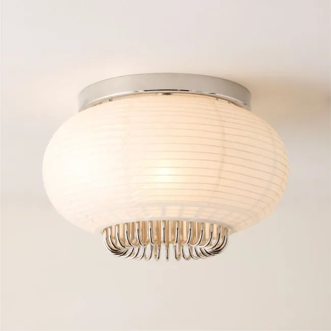 Nagara Rice Paper Flush Mount Light by Kravitz Design