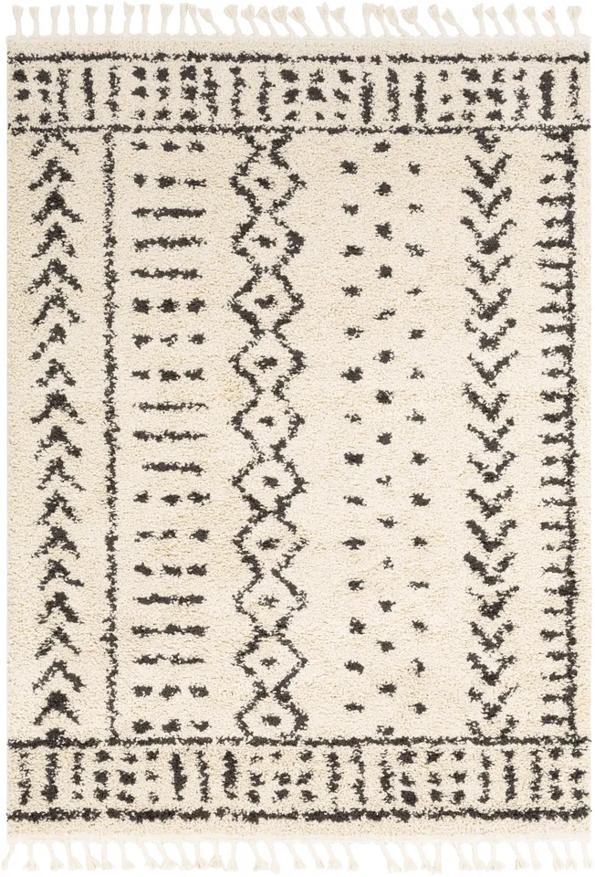 Berber Shag Beige Indoor 5'3" x 7'3" Machine Woven Rug