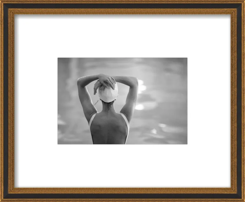Woman Swimmer in a White Cap by Lucy Snowe for Artfully Walls