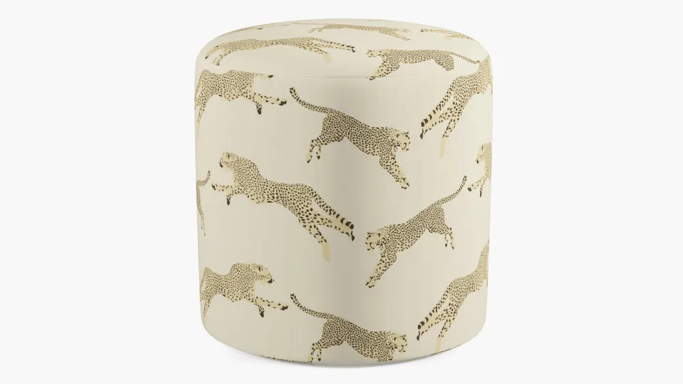 Drum Ottoman, Desert Cheetah