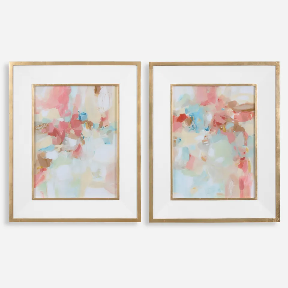 A Touch Of Blush And Rosewood Fences Art Set/2