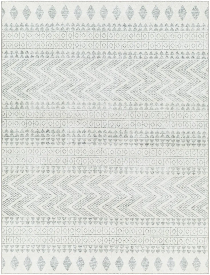 Hera Gray Indoor 2'7" x 7'3" Machine Woven Rug