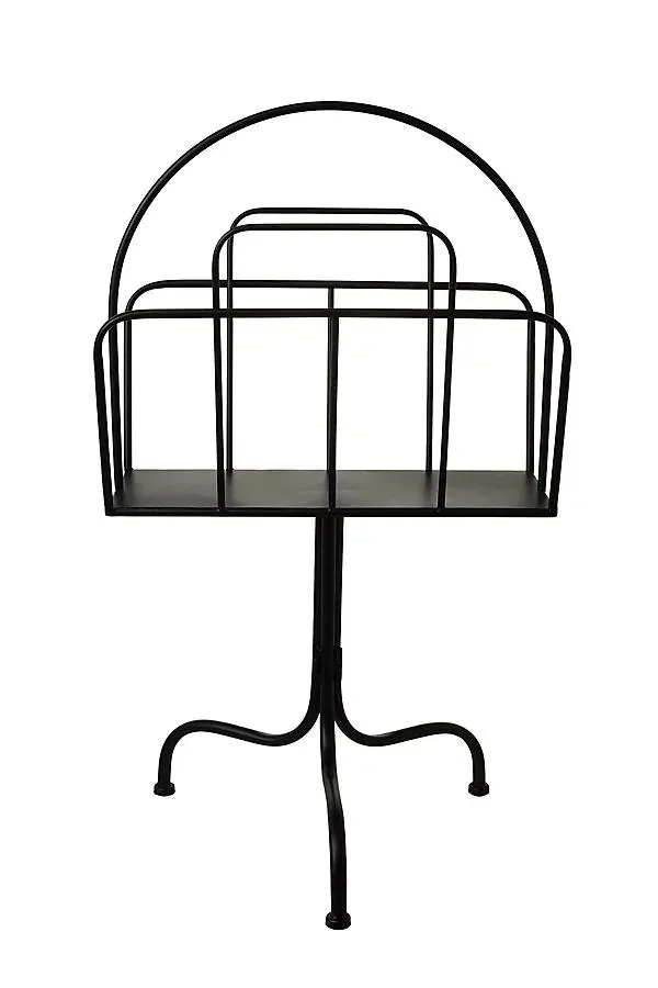 Matte Iron Four-Leg Magazine and Book Stand