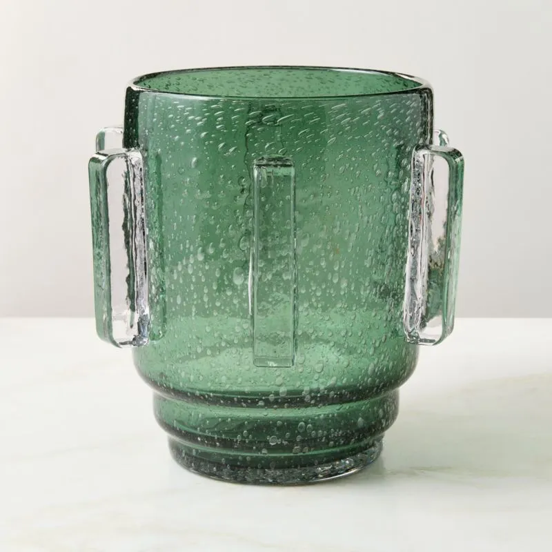 Felena Handblown Green Glass Vase