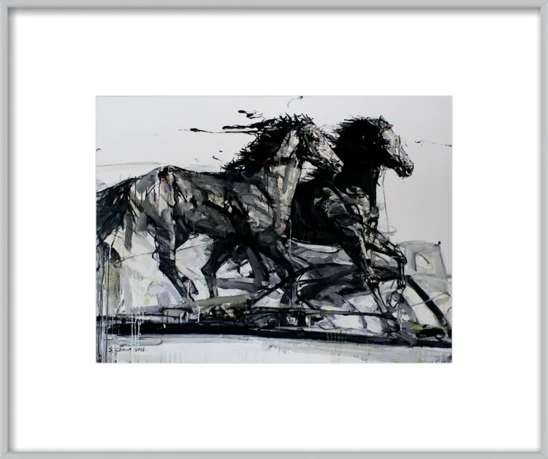 Black Stallions by Shao Y. Zhang for Artfully Walls