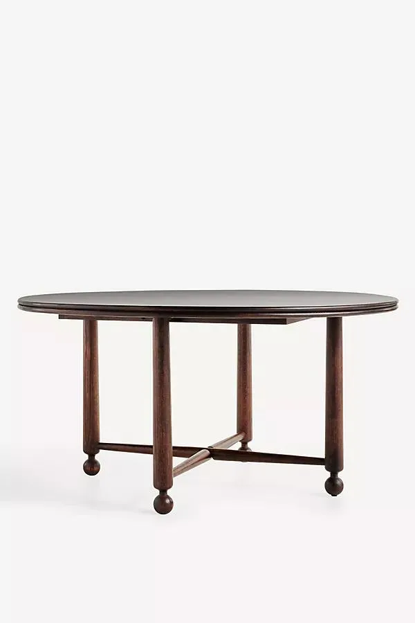 Roma Round 60" Oak Wood Dining Table