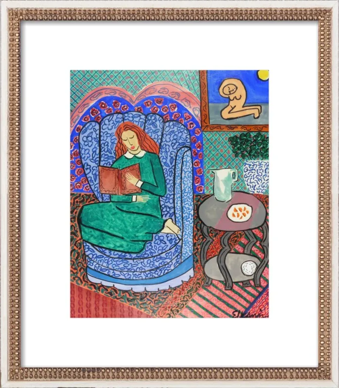 Red Headed Reader by Linda Elksnin for Artfully Walls