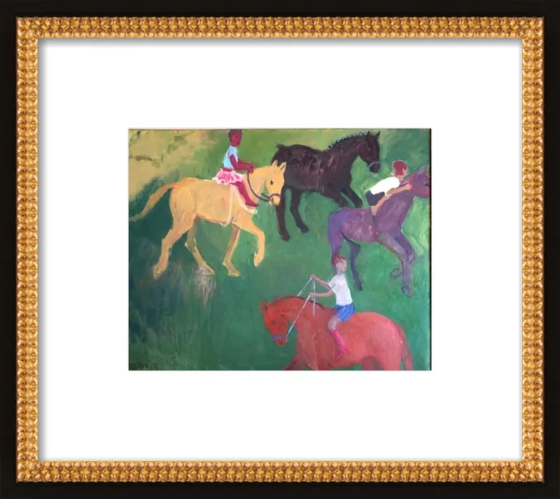 Four Horses, Three Riders by Megan Williamson for Artfully Walls