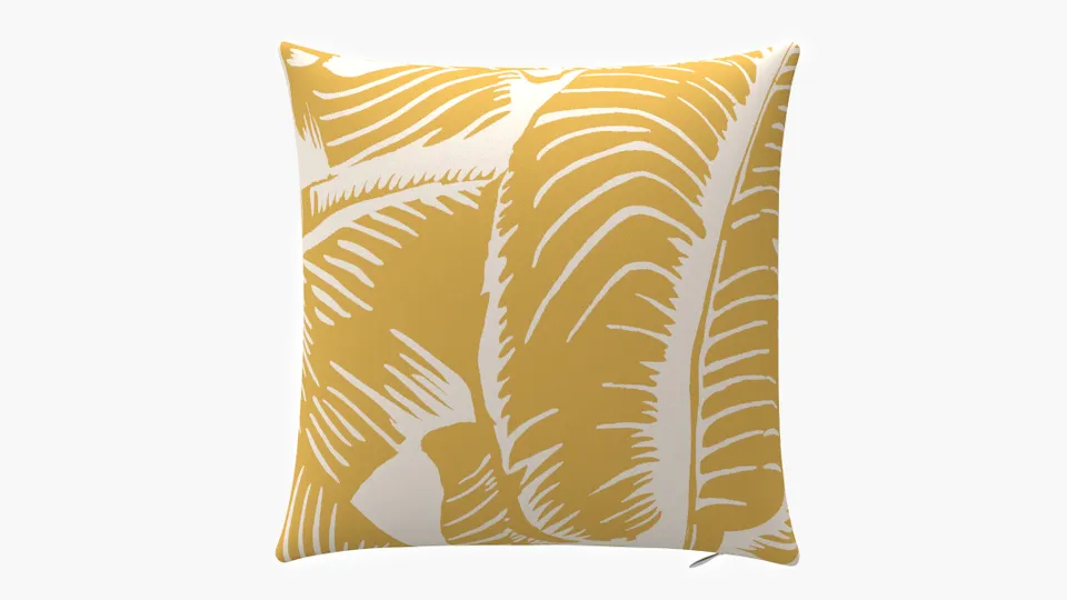 Outdoor 18" Throw Pillow, Ochre Martinique® Encore, 18" x 18"