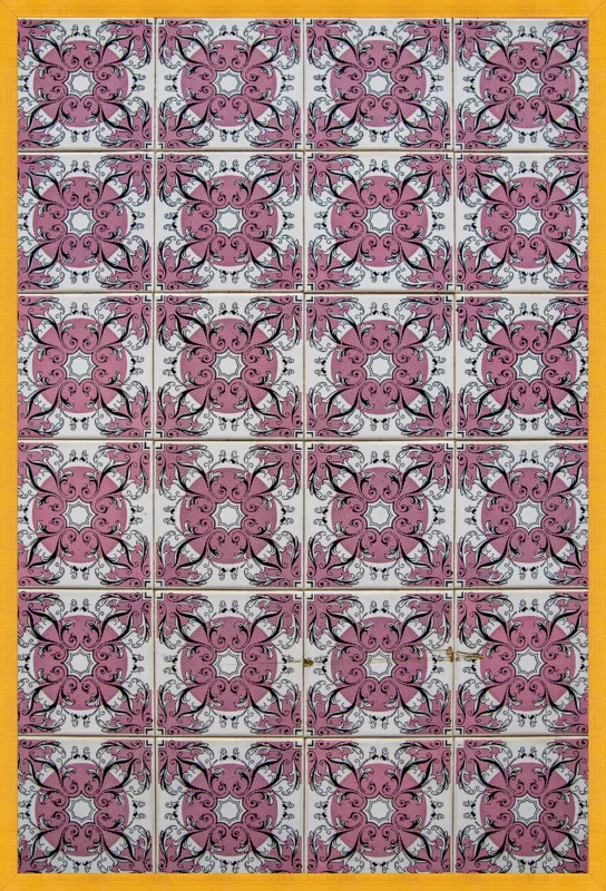 Pink and White Tiles in Lisbon by Sivan Askayo for Artfully Walls