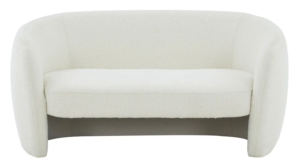 Zhao Boucle Curved Loveseat - Ivory