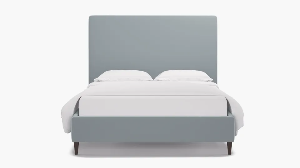 Classic Bed, Sterling Performance Velvet, Espresso Square Tapered Leg, Twin
