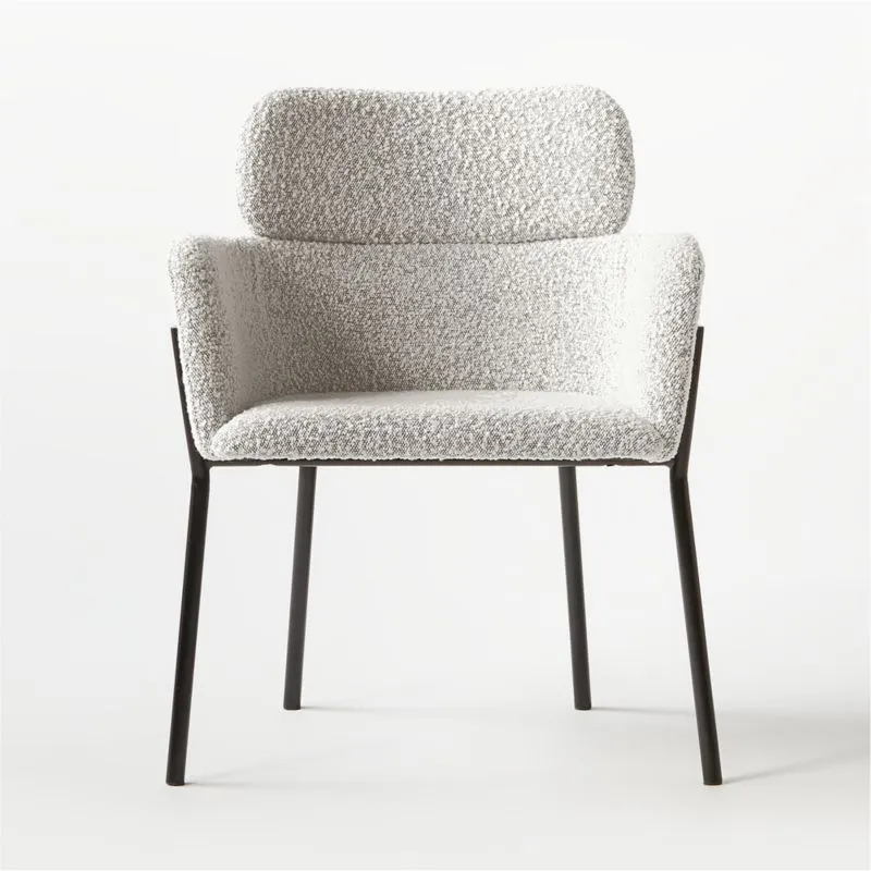 Azalea Black and White Boucle Dining Chair Set of 4