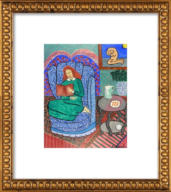 Red Headed Reader by Linda Elksnin for Artfully Walls