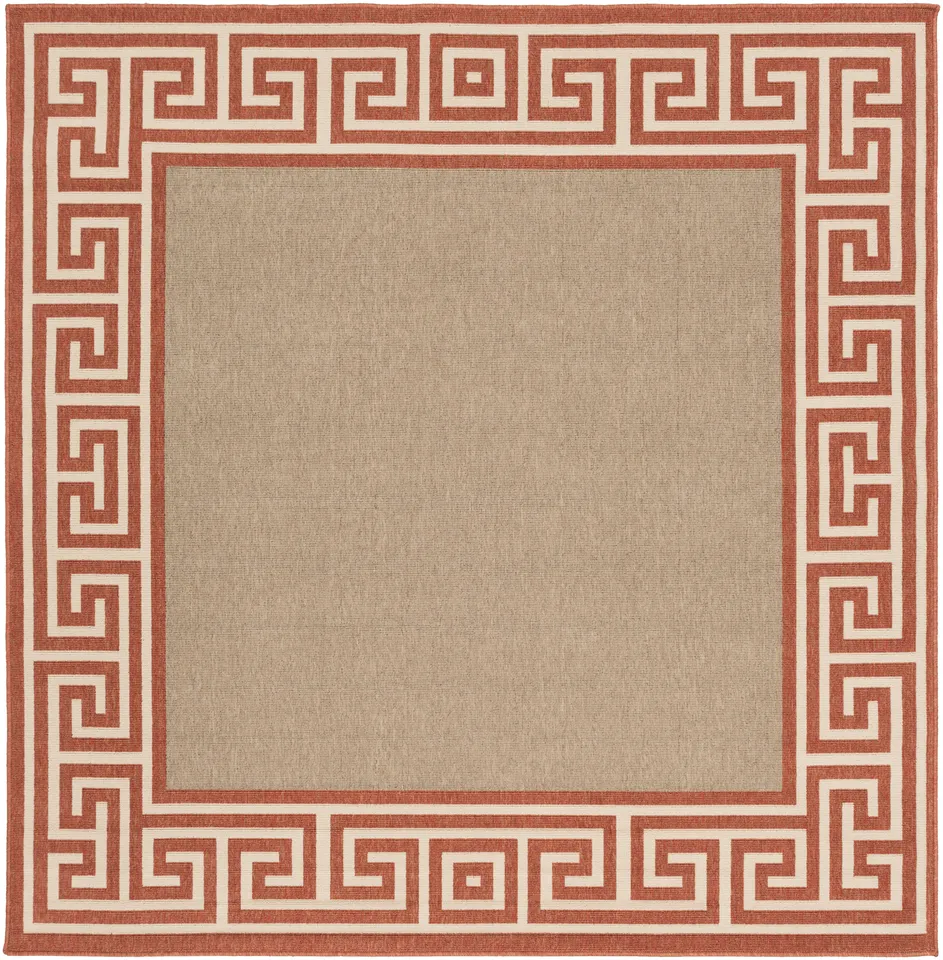 Alfresco Beige Outdoor 7'3" x 7'3" Machine Woven Rug