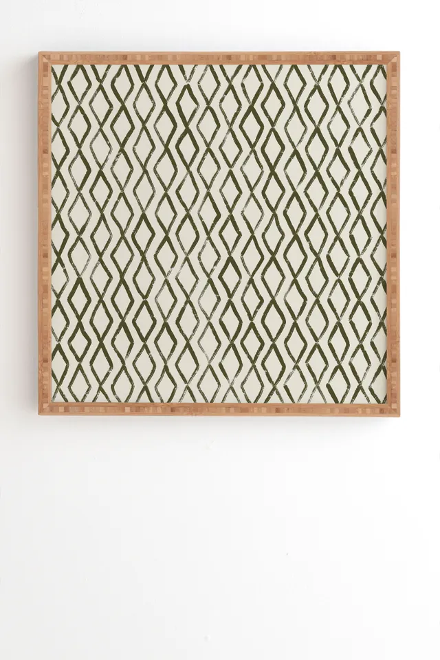 Simple Hand Drawn Pattern Vi by Alisa Galitsyna - Framed Wall Art Bamboo 12" x 12"