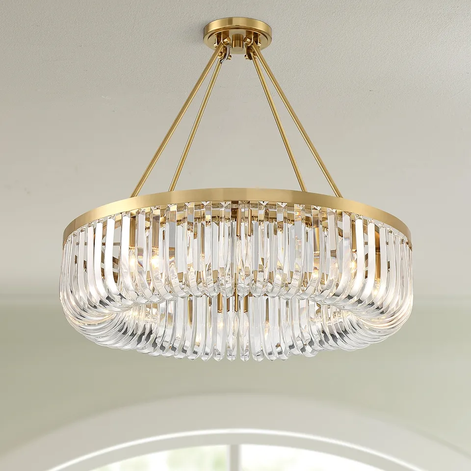Possini Euro Pruitt 28" Wide Soft Gold 8-Light Ceiling Light