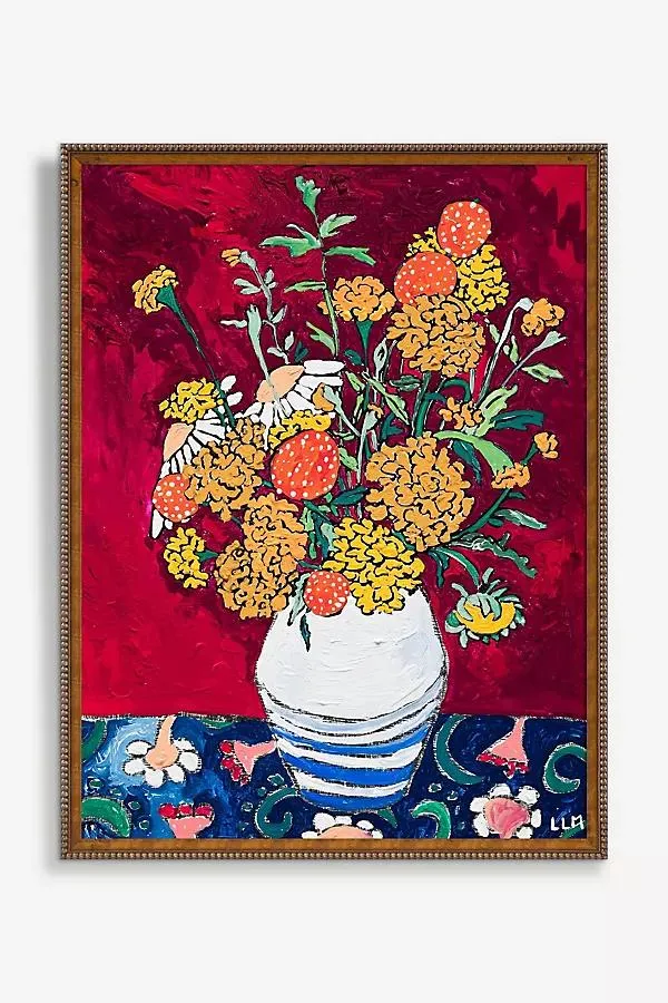 Golden Marigold Bouquet Wall Art