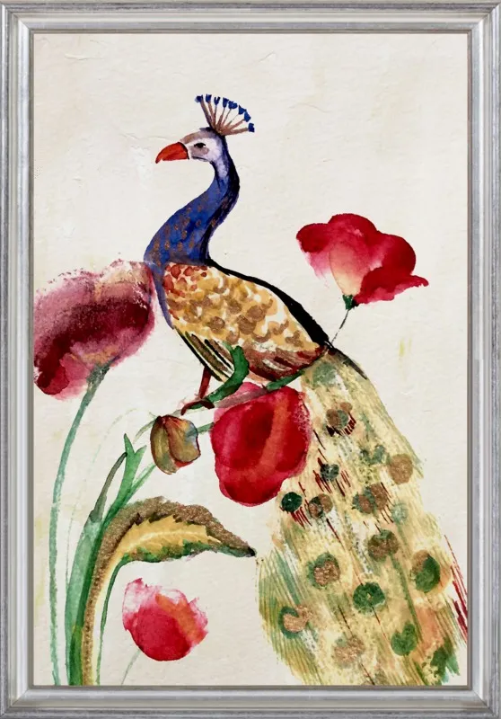 blue gold peacock by Ruti Shaashua for Artfully Walls