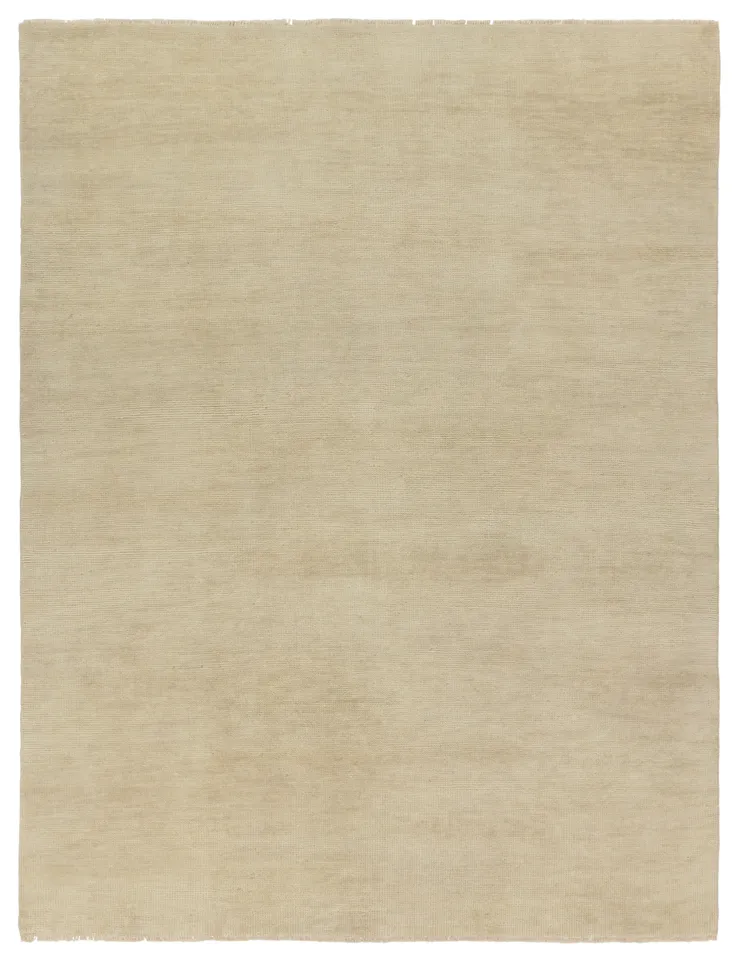 Origin Handknotted Solid Ivory Area Rug (10'X14')
