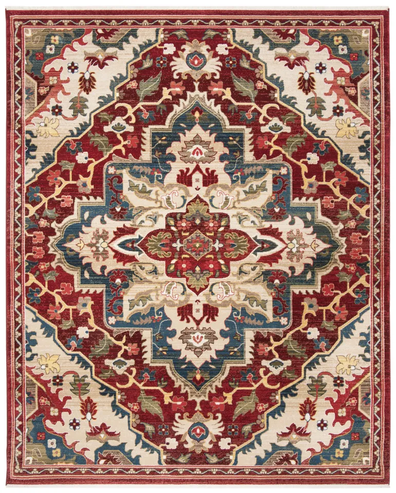 Arlo Home Woven Area Rug, KSN304D, Red/Beige,  8' X 10'