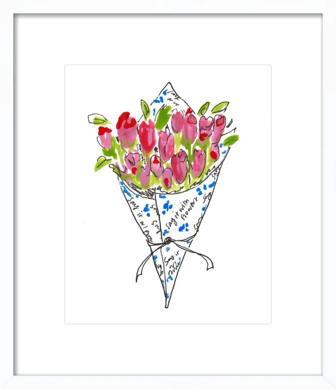 Bodega Flowers in Blue and Pink by Larsen McDowell for Artfully Walls