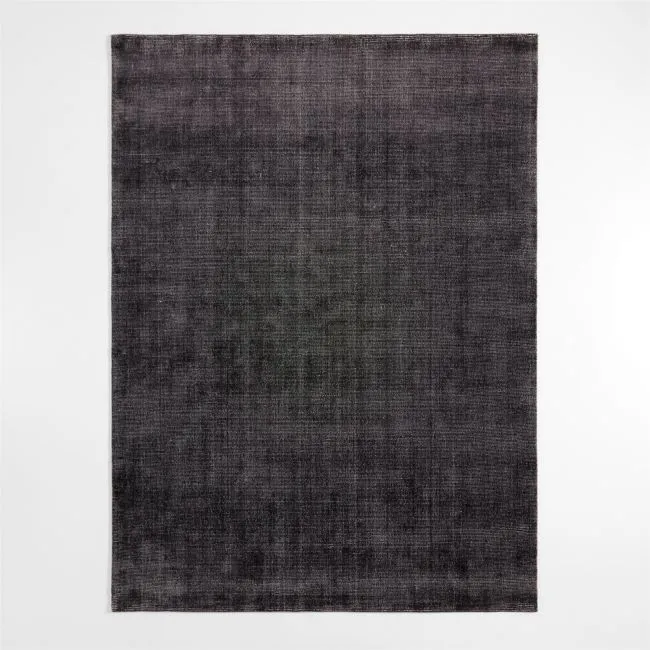 Vaughn Performance Wool-Blend Handwoven Black Area Rug 8'x10'