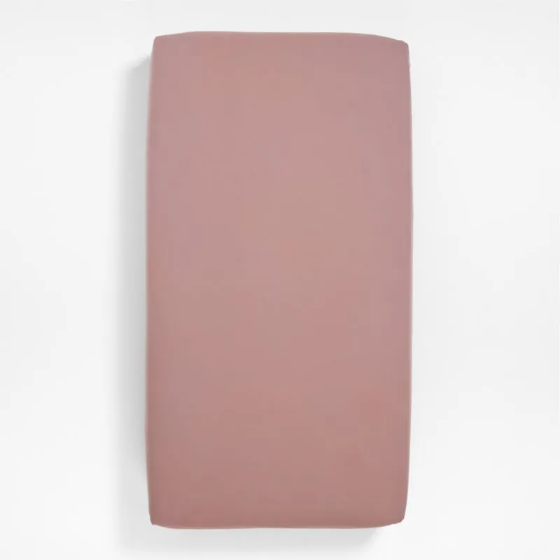 Cozy Cloud Plum Rose Washed 100% Organic Cotton Baby Crib Fitted Sheet