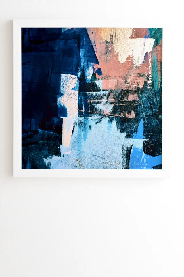 On The Dock A Pretty Abstract by Alyssa Hamilton Art - Framed Wall Art Basic White 20" x 20"