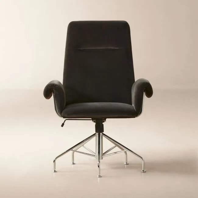 Saviti Black Velvet Office Chair