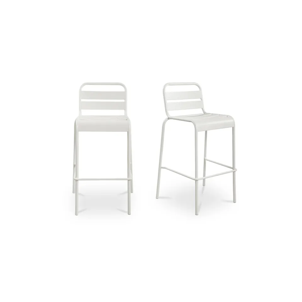 Kade Outdoor Bar Stool White Set of Two