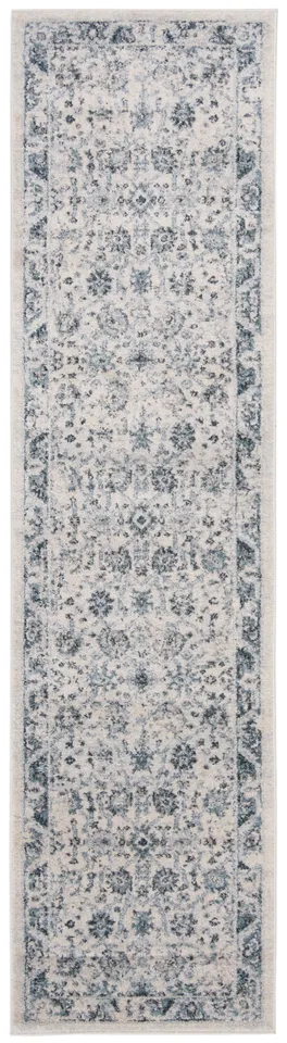 Arlo Home Woven Area Rug, CHL413A, Ivory/Blue,  2' X 8'